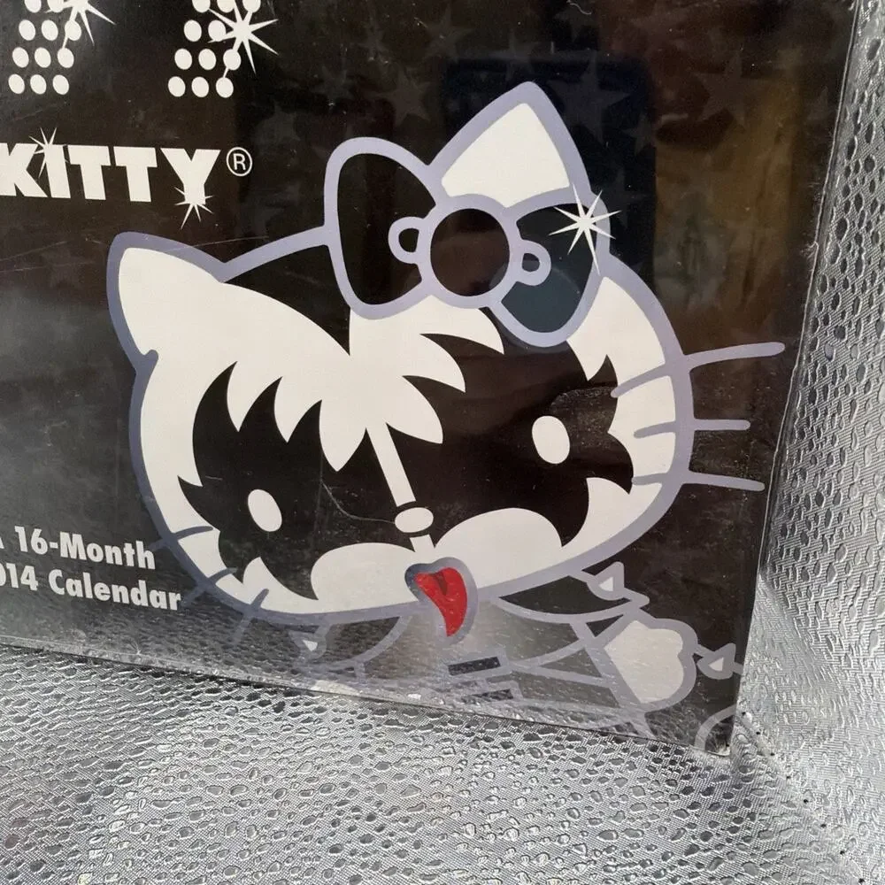 KISS Rock Band HELLO KITTY 2014 calendar 16 month NOS Gene Paul Ace SEALED